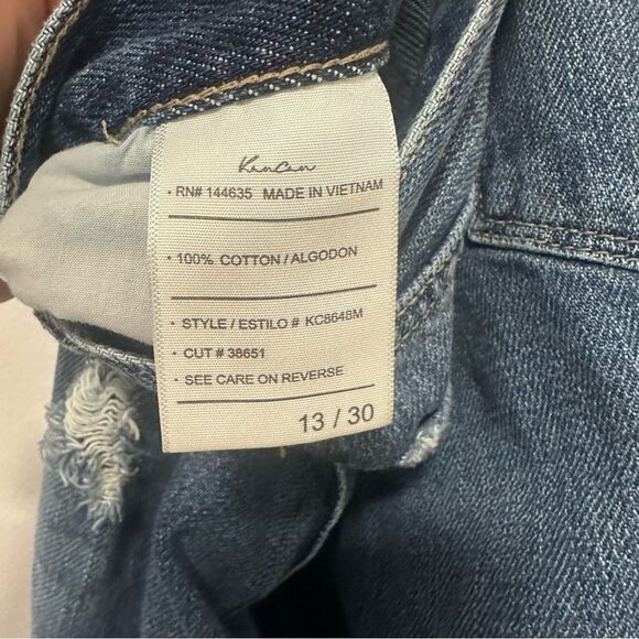 KanCan Veda Straight Leg Cropped Boyfriend Jeans Destroyed All Cotton 13/30 - Picture 9 of 9